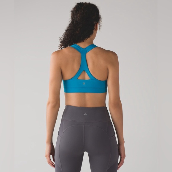 Women’s Lululemon Athletica Fast Lane Indian Ocean Blue Racerback Sports Bra 6 - Picture 4 of 5